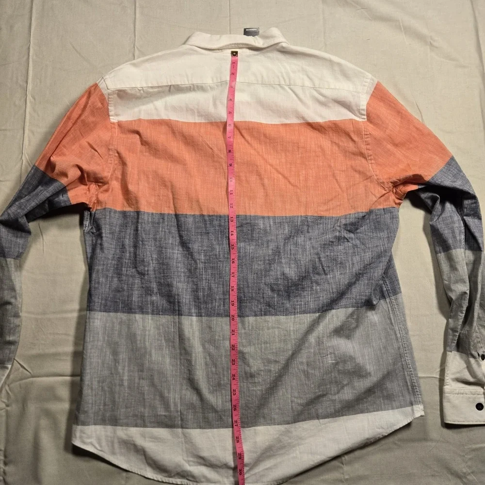 Express Button Down Shirt Mens XL 100% Cotton Colorblock Spring Collared Casual